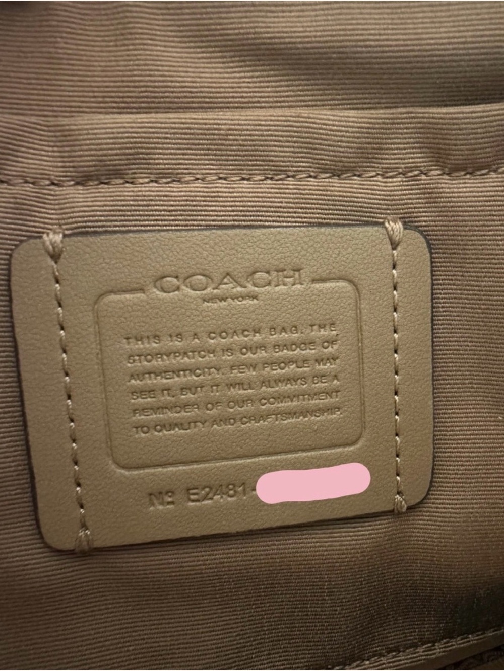 Coach Shoulder Bag in Taupe Leather with Stitched C - Picture 3 of 3